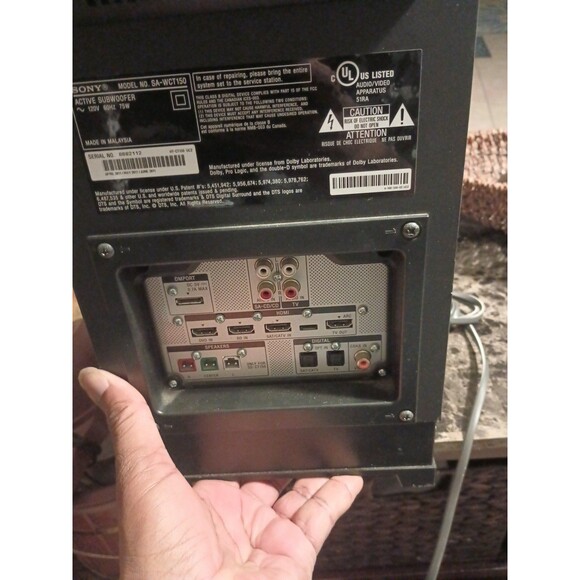 Sony SA-WCT150 Subwoofer for HT-CT150 Home Audio System - Black - Picture 6 of 7